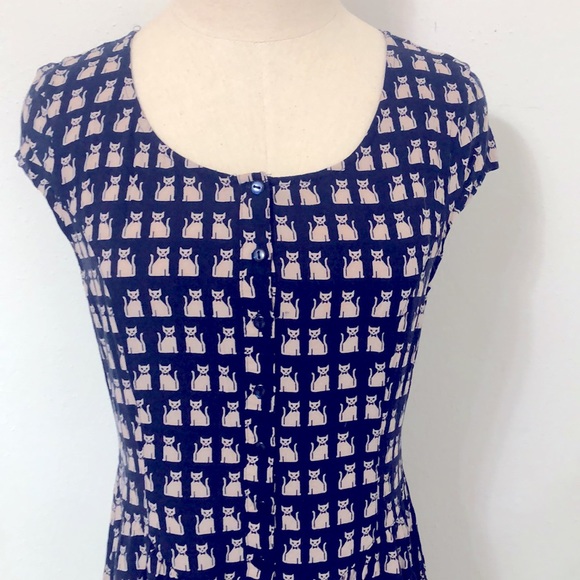 Divided by H&M button down cat print dress - Picture 2 of 7